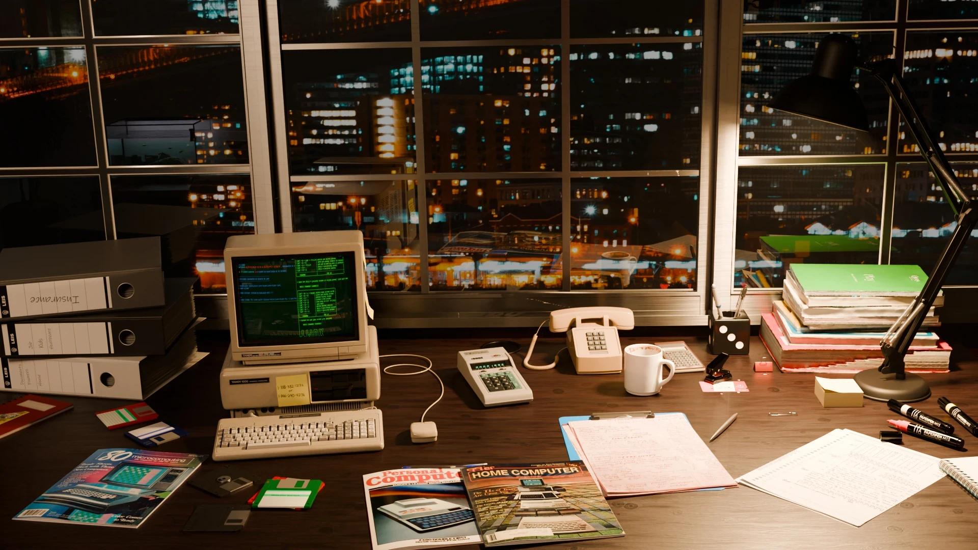 80s Home Office - Desk close-up