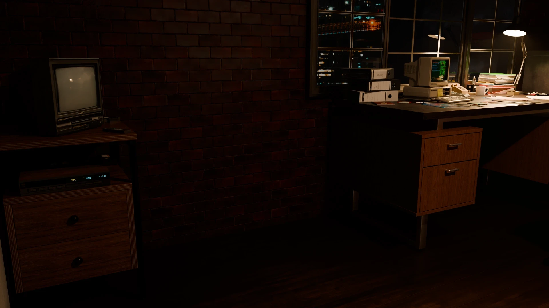 Brick wall and TV corner