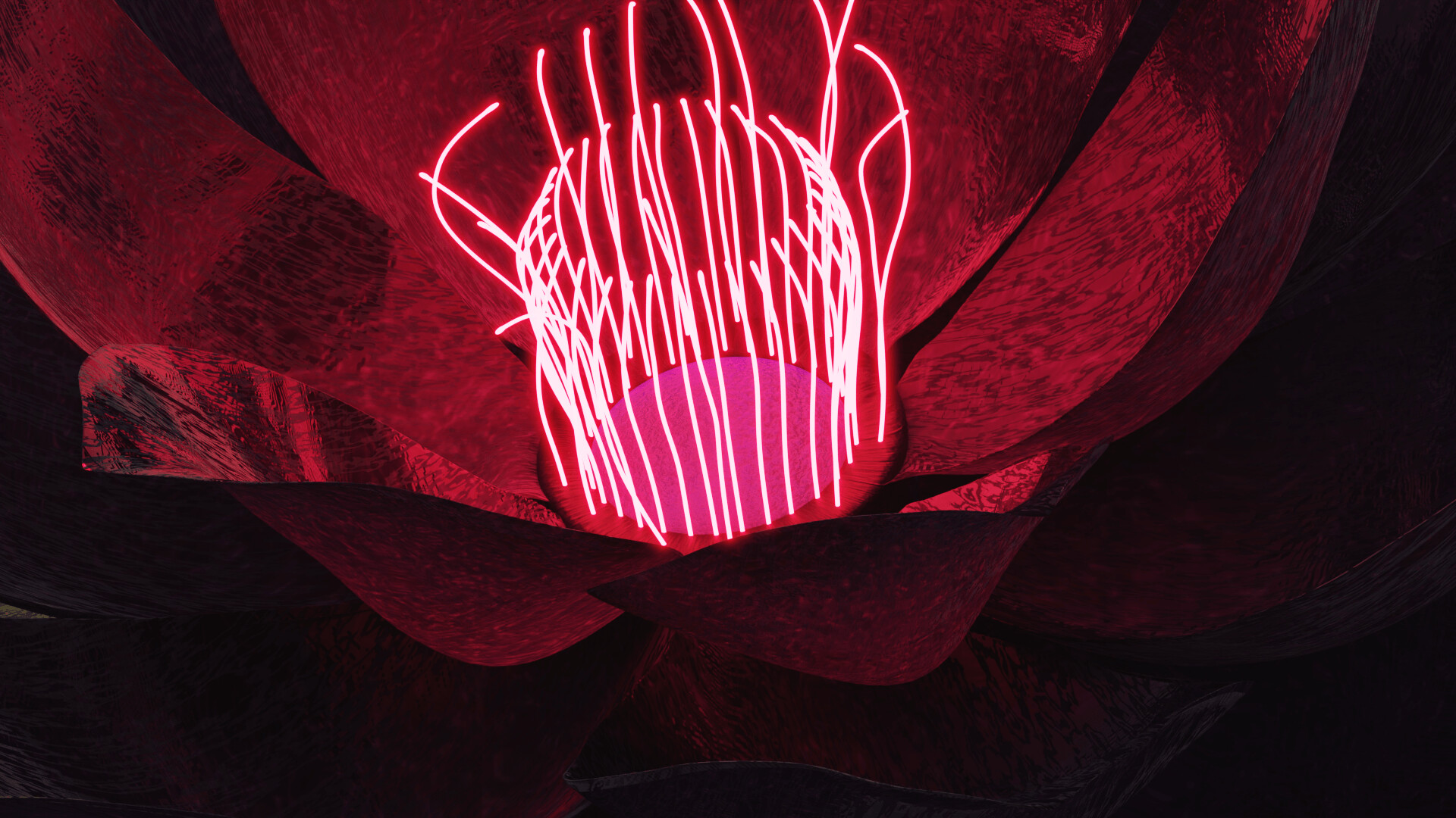 Stamen detail with neon glow