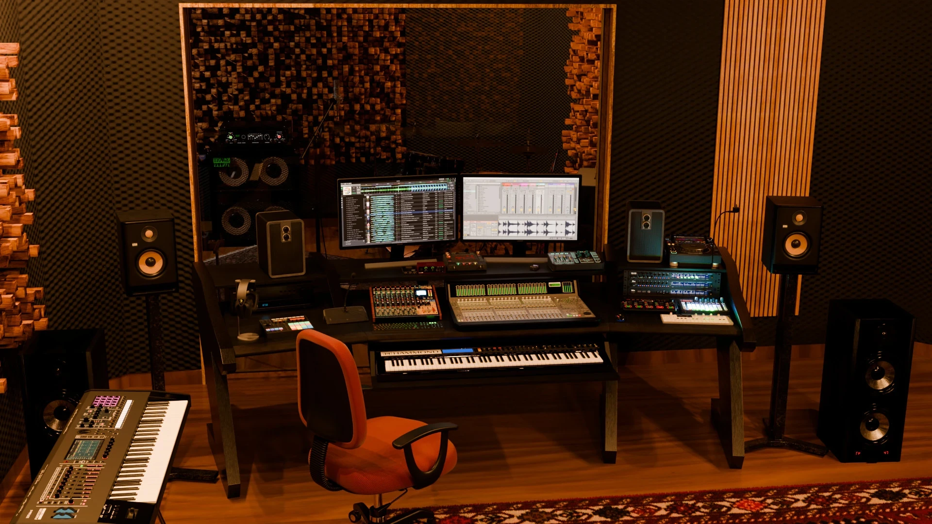 Mixing desk front view